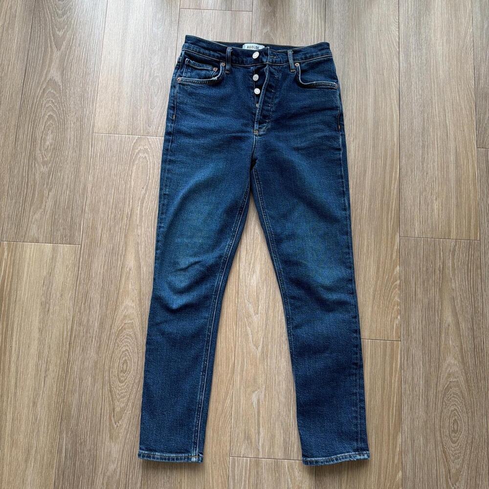 Agolde dark blue straight leg Size 25